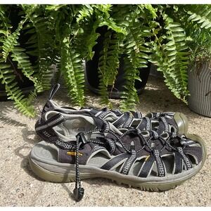 New Keen Water Sandals Whisper Womens‎ Size 11.5 Trail Hiking Black Closed Toe